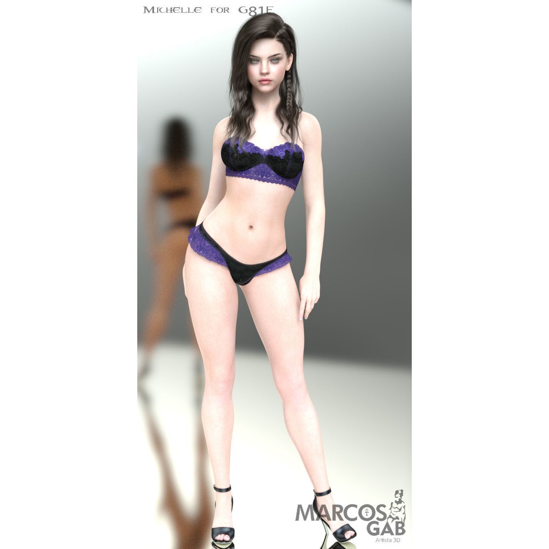 MGAB Michelle 3D Model – Beautiful Character for Genesis 8.1, Rigged PBR - View 21
