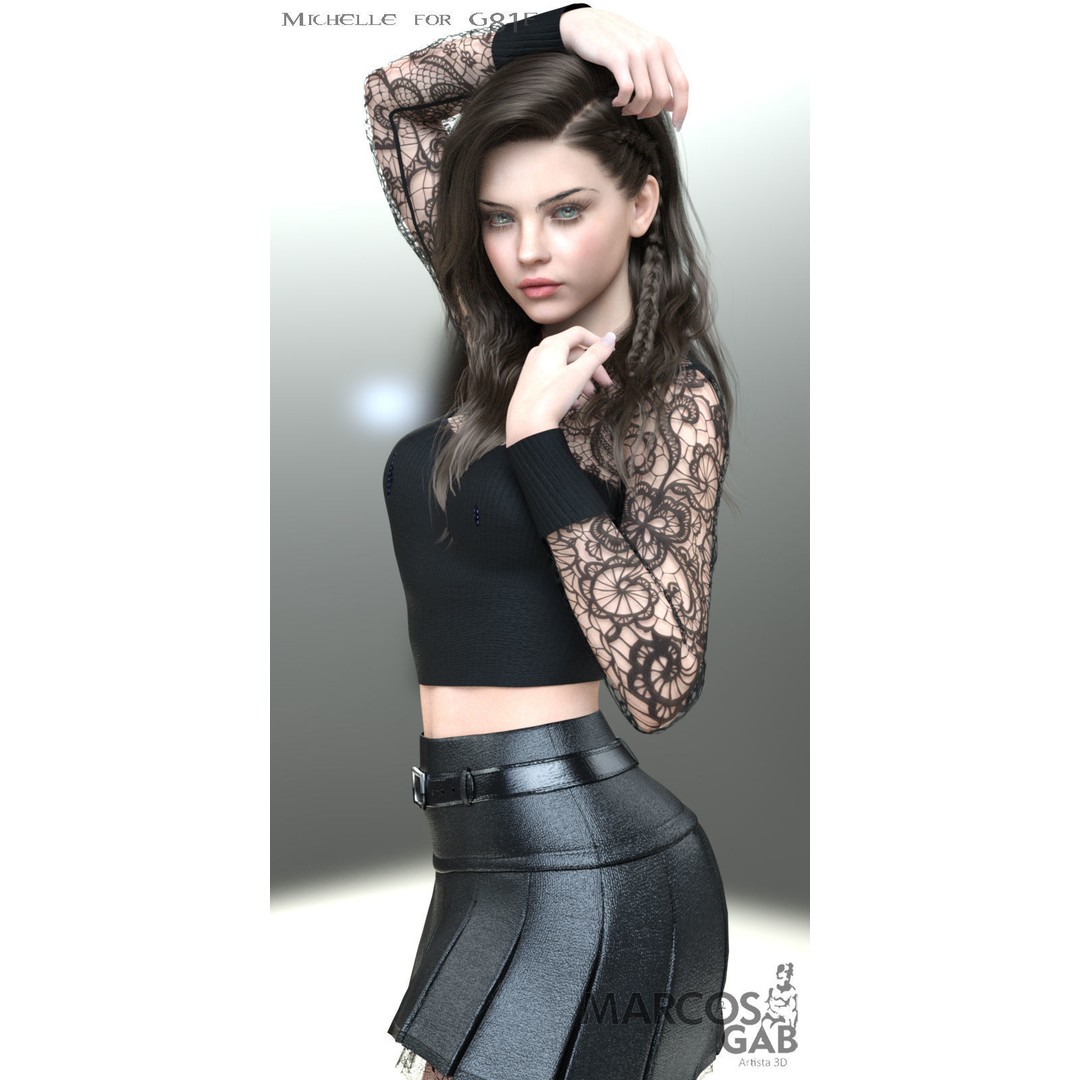 MGAB Michelle 3D Model – Beautiful Character for Genesis 8.1, Rigged PBR - View 7