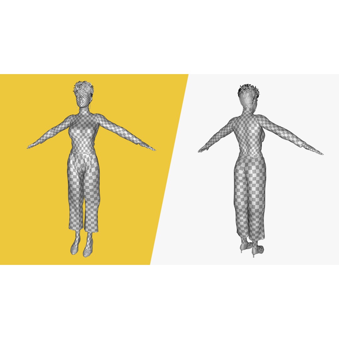 Elegant Low-Poly 3D Character Model – Rigged, PBR Textures, FBX
