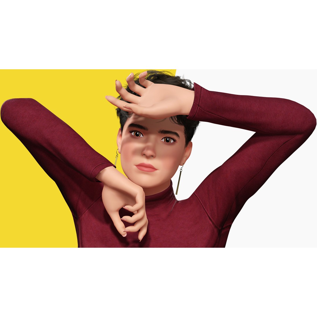 Elegant Low-Poly 3D Character Model – Rigged, PBR Textures, FBX - View 10