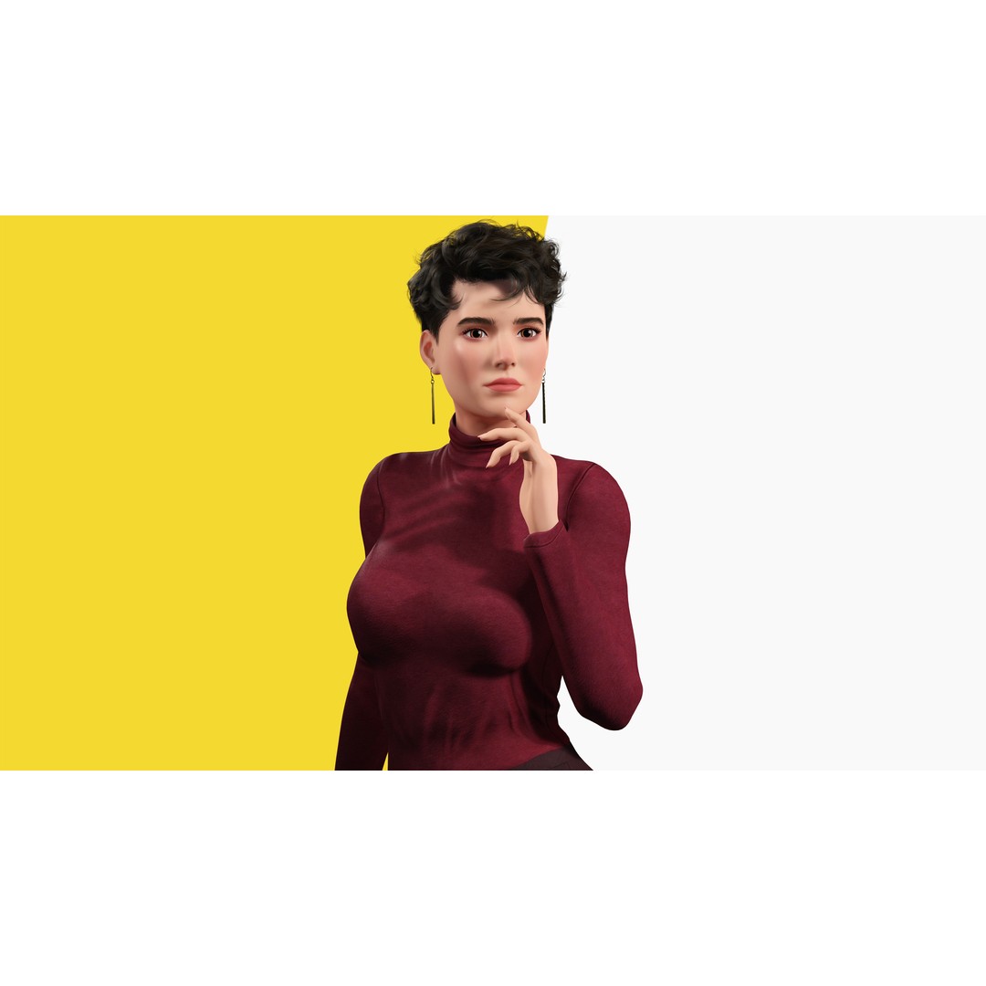 Elegant Low-Poly 3D Character Model – Rigged, PBR Textures, FBX - View 11