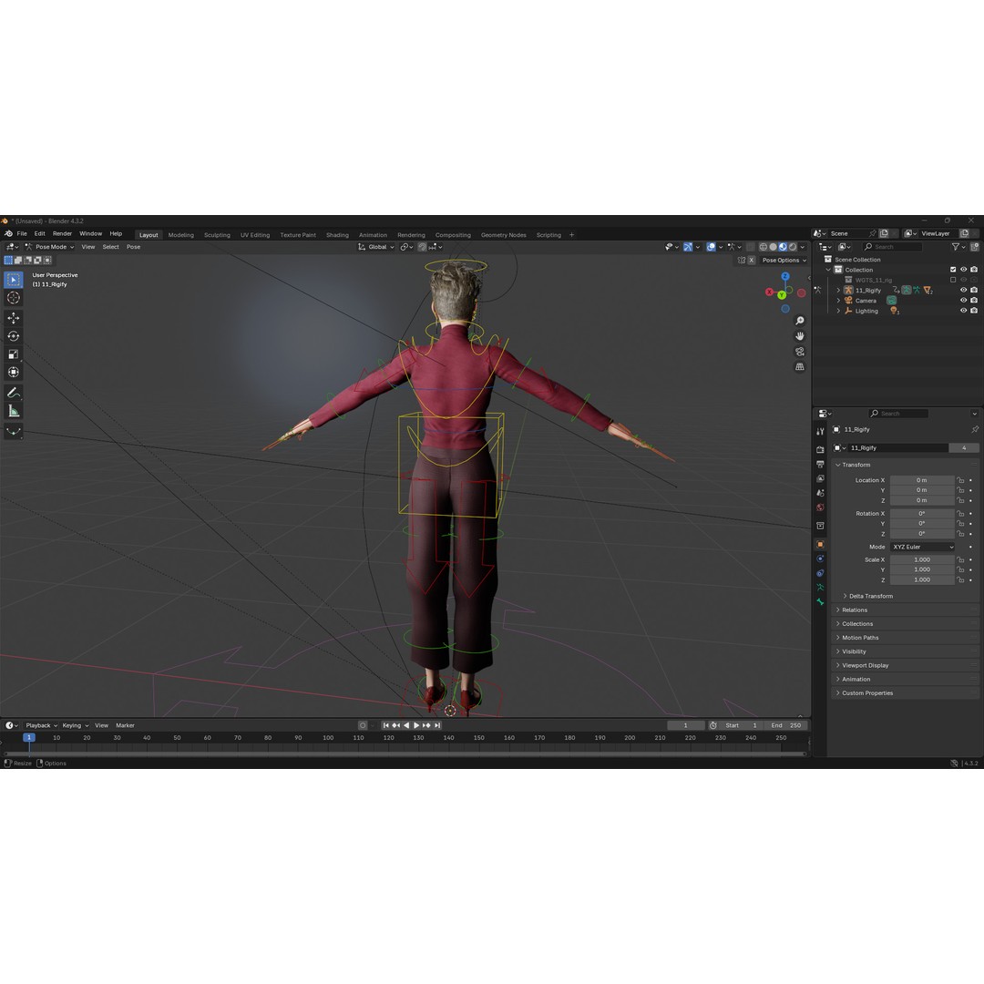 Elegant Low-Poly 3D Character Model – Rigged, PBR Textures, FBX - View 19