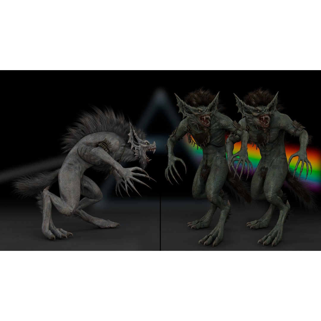 Moonshadow Beast 3D Model – Rigged Low-Poly Creature, FBX/Blender - View 10
