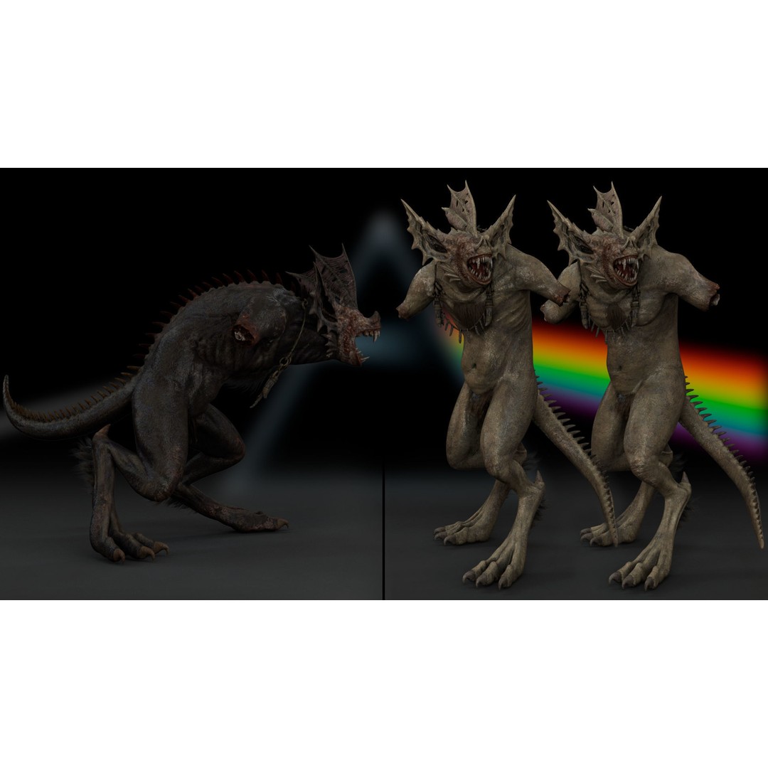 Moonshadow Beast 3D Model – Rigged Low-Poly Creature, FBX/Blender - View 11