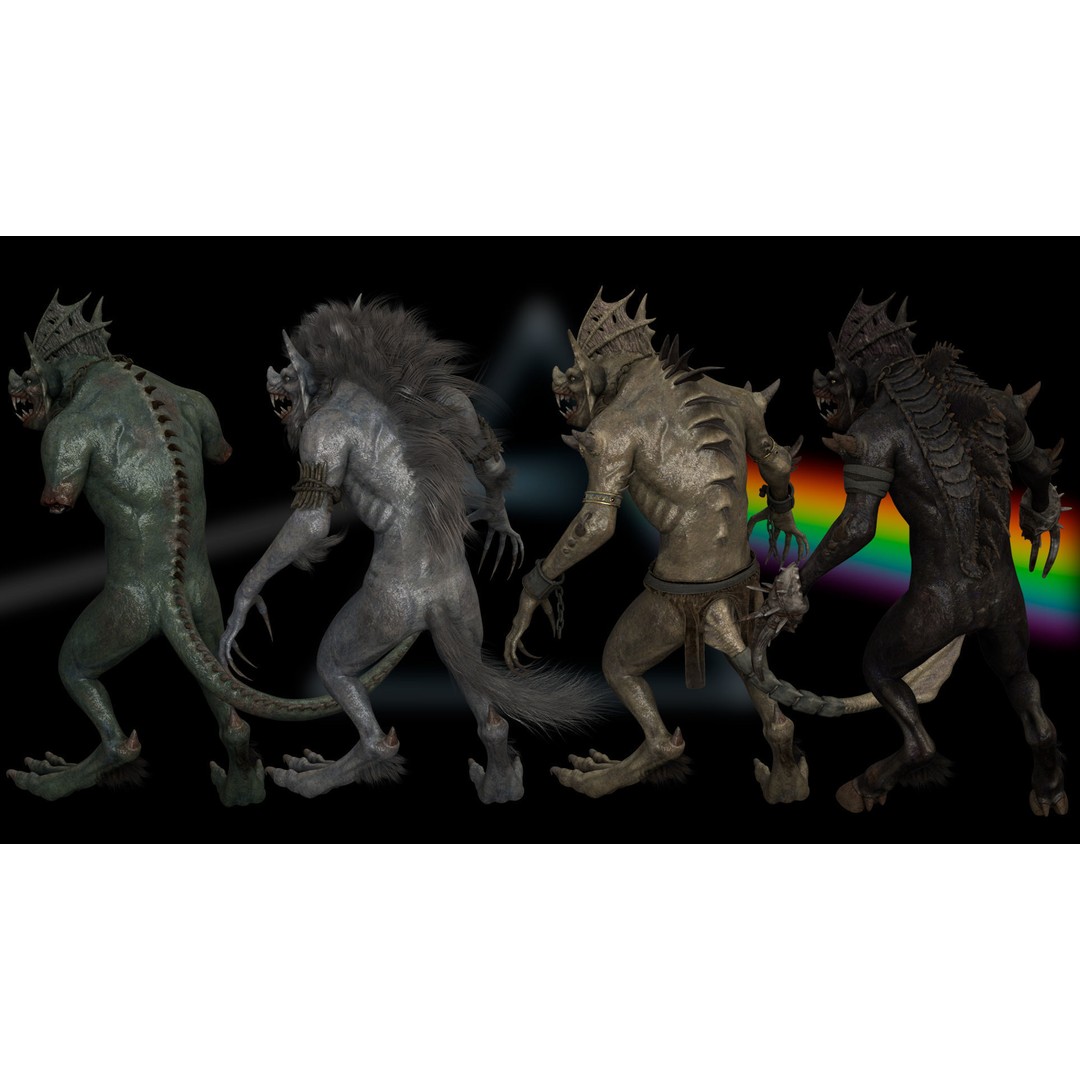 Moonshadow Beast 3D Model – Rigged Low-Poly Creature, FBX/Blender - View 12