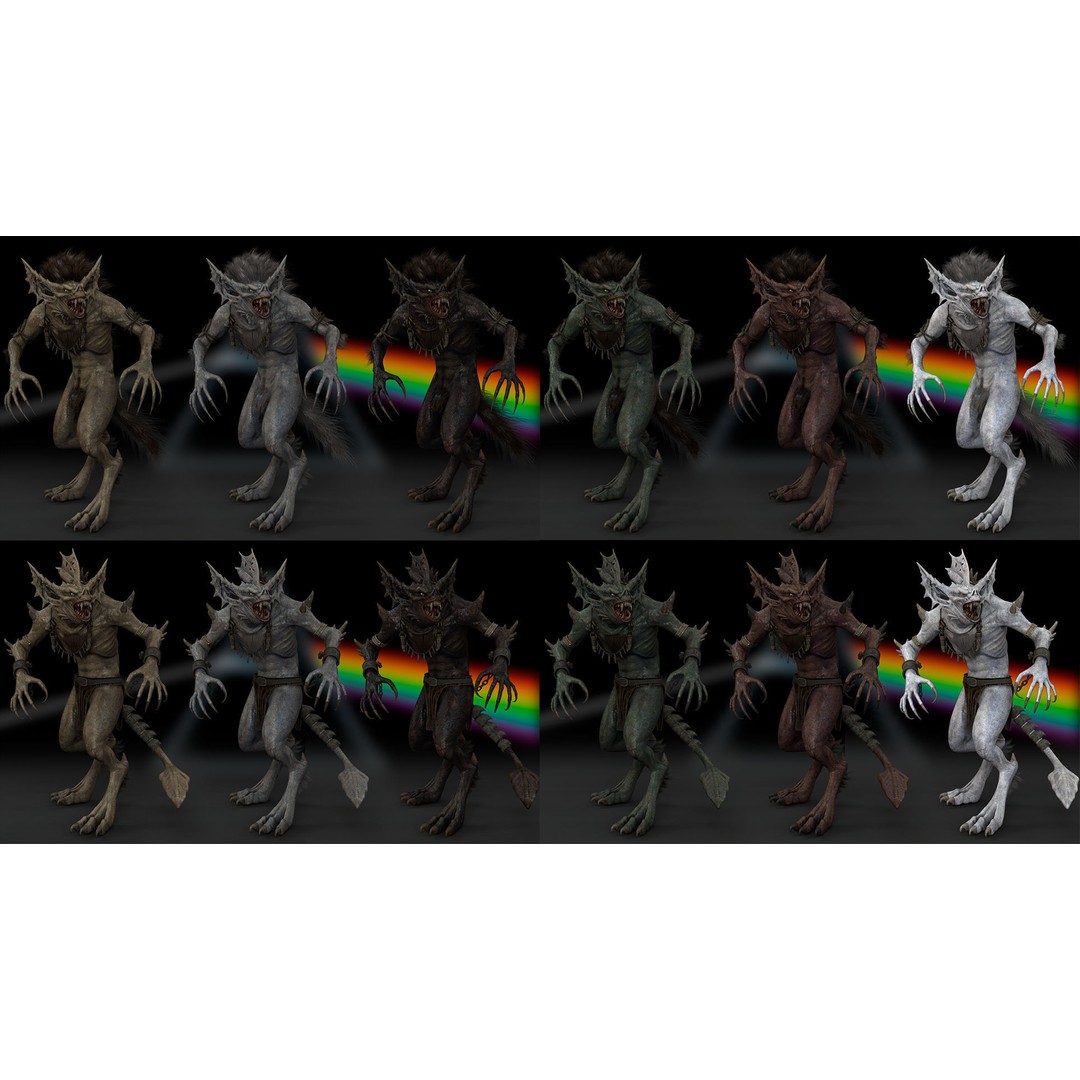 Moonshadow Beast 3D Model – Rigged Low-Poly Creature, FBX/Blender - View 13