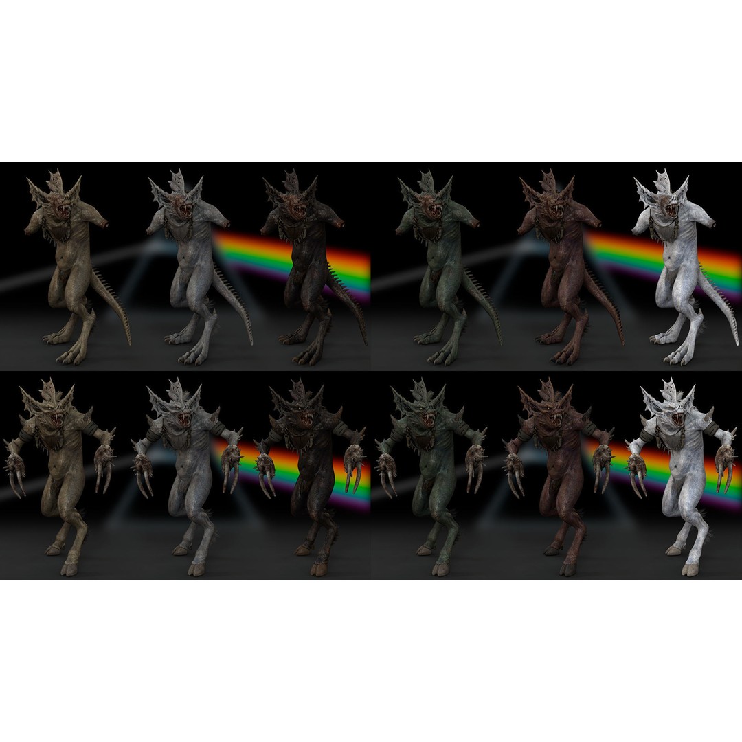Moonshadow Beast 3D Model – Rigged Low-Poly Creature, FBX/Blender - View 14