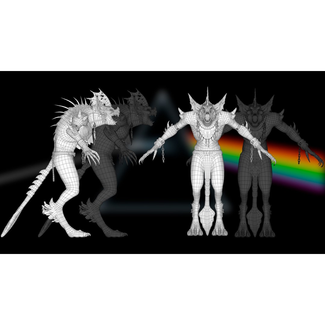 Moonshadow Beast 3D Model – Rigged Low-Poly Creature, FBX/Blender - View 20