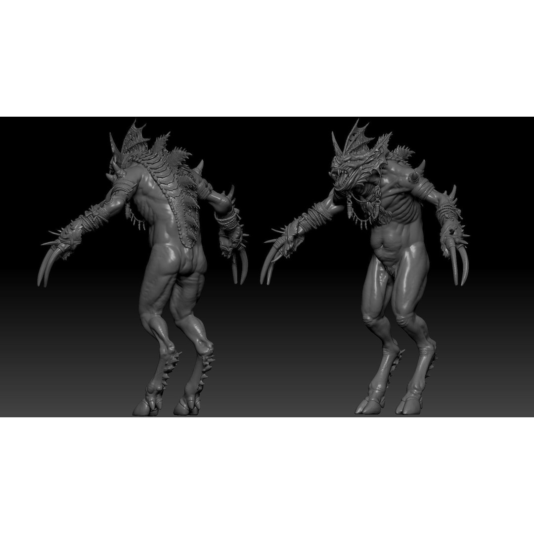 Moonshadow Beast 3D Model – Rigged Low-Poly Creature, FBX/Blender - View 25