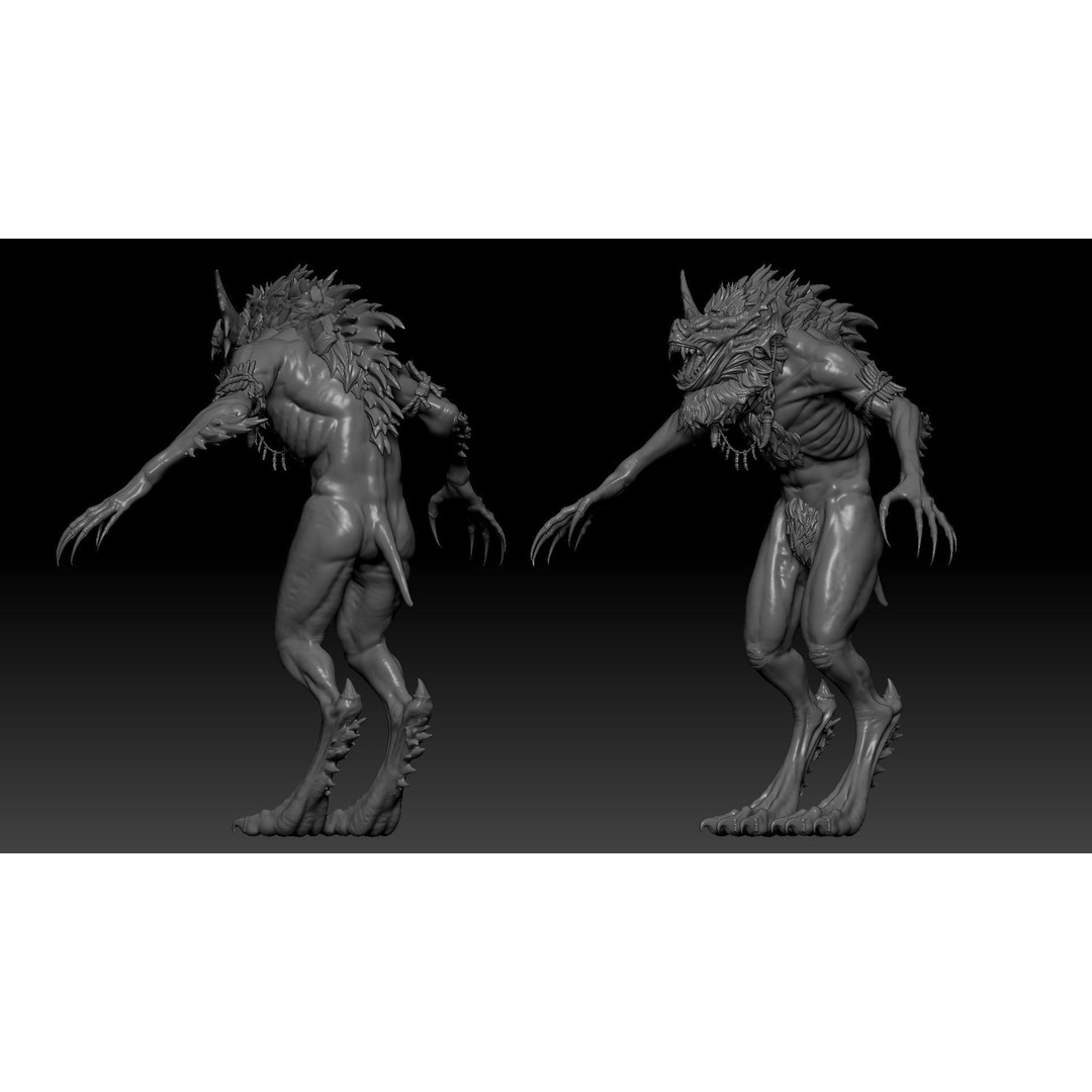 Moonshadow Beast 3D Model – Rigged Low-Poly Creature, FBX/Blender - View 27
