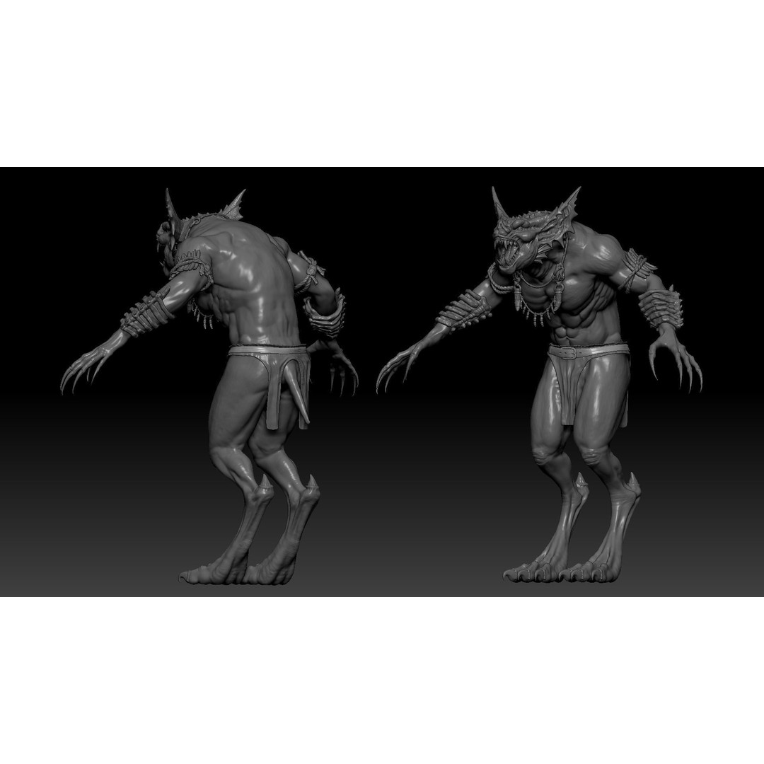 Moonshadow Beast 3D Model – Rigged Low-Poly Creature, FBX/Blender - View 28
