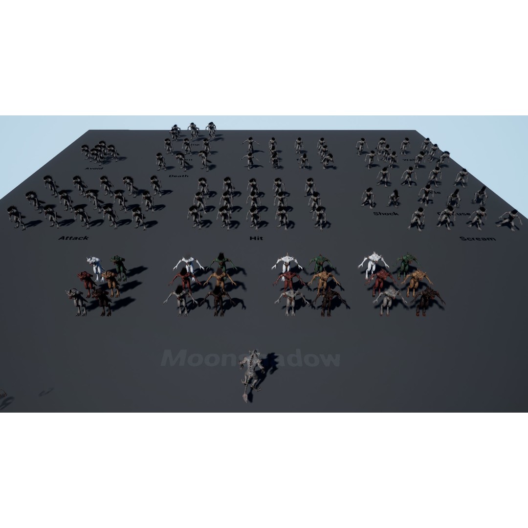 Moonshadow Beast 3D Model – Rigged Low-Poly Creature, FBX/Blender - View 31