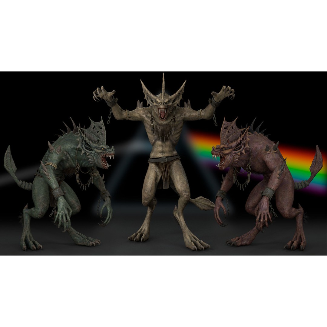 Moonshadow Beast 3D Model – Rigged Low-Poly Creature, FBX/Blender - View 4