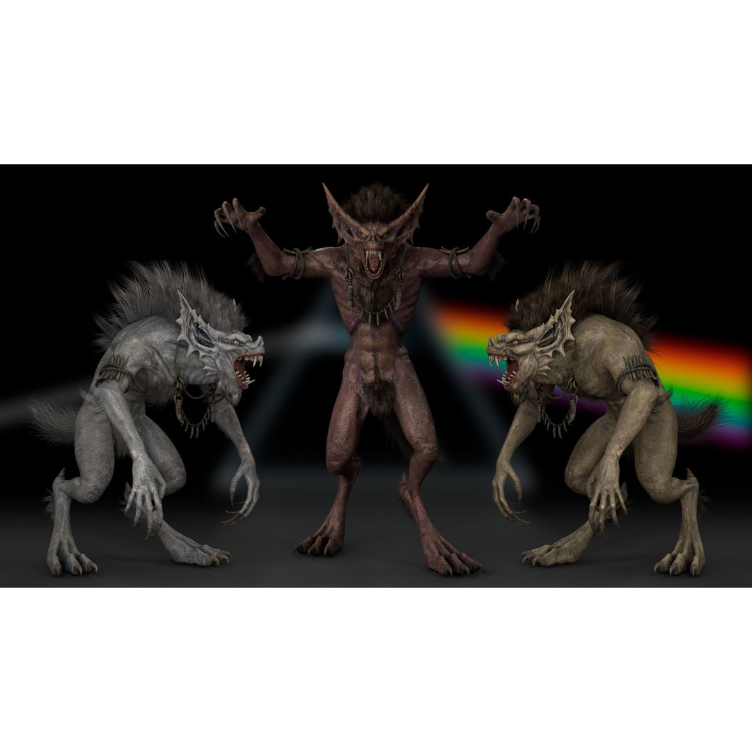 Moonshadow Beast 3D Model – Rigged Low-Poly Creature, FBX/Blender - View 5