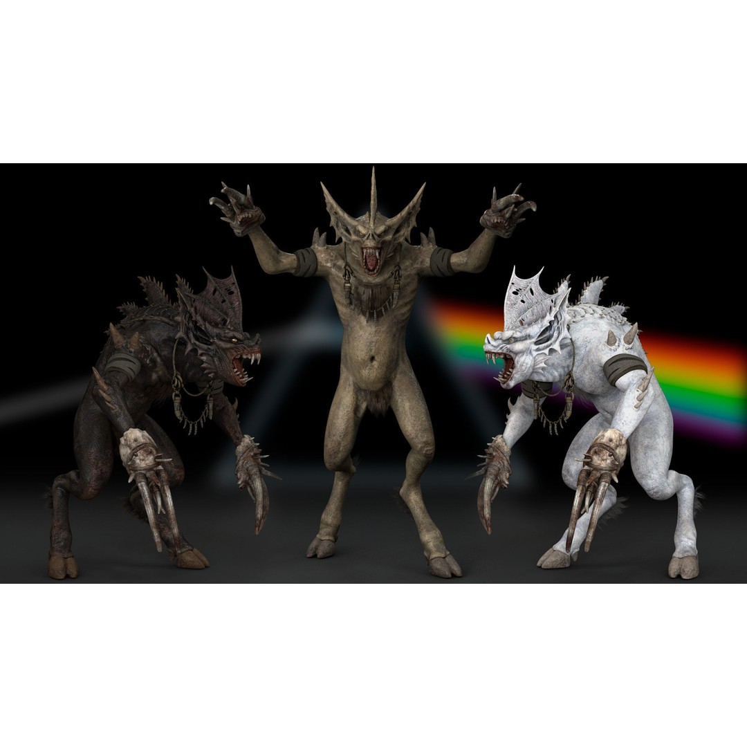 Moonshadow Beast 3D Model – Rigged Low-Poly Creature, FBX/Blender - View 6