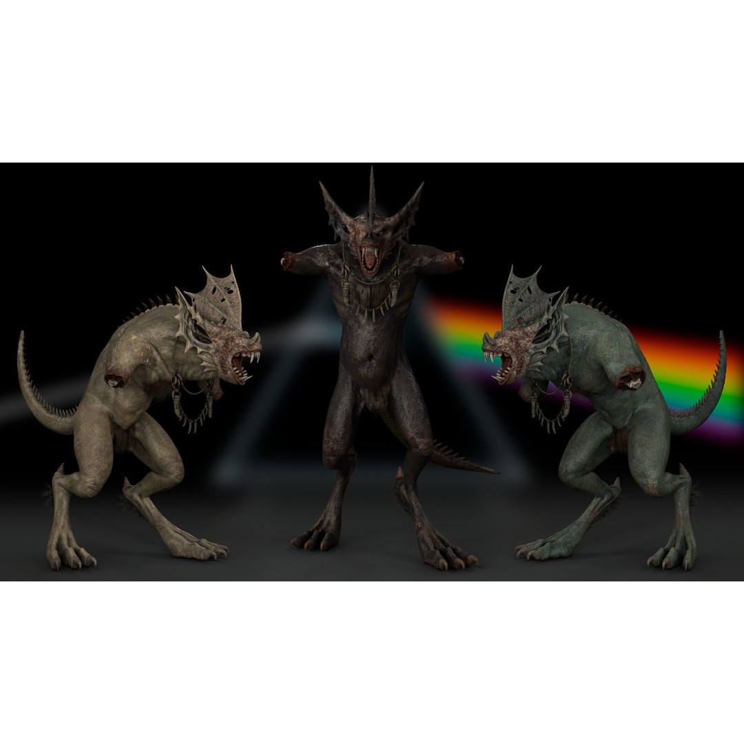Moonshadow Beast 3D Model – Rigged Low-Poly Creature, FBX/Blender - View 7