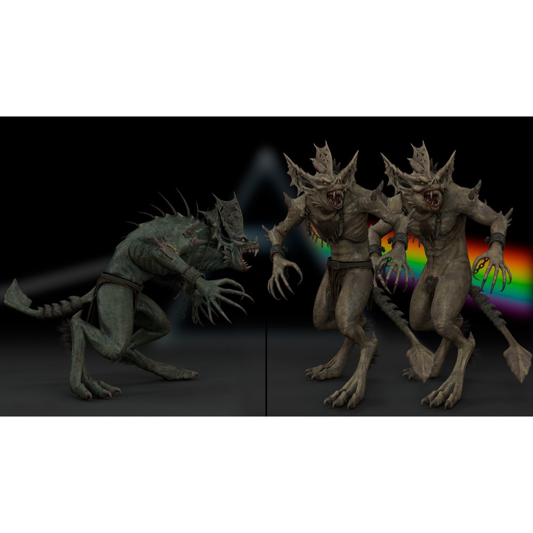 Moonshadow Beast 3D Model – Rigged Low-Poly Creature, FBX/Blender - View 8