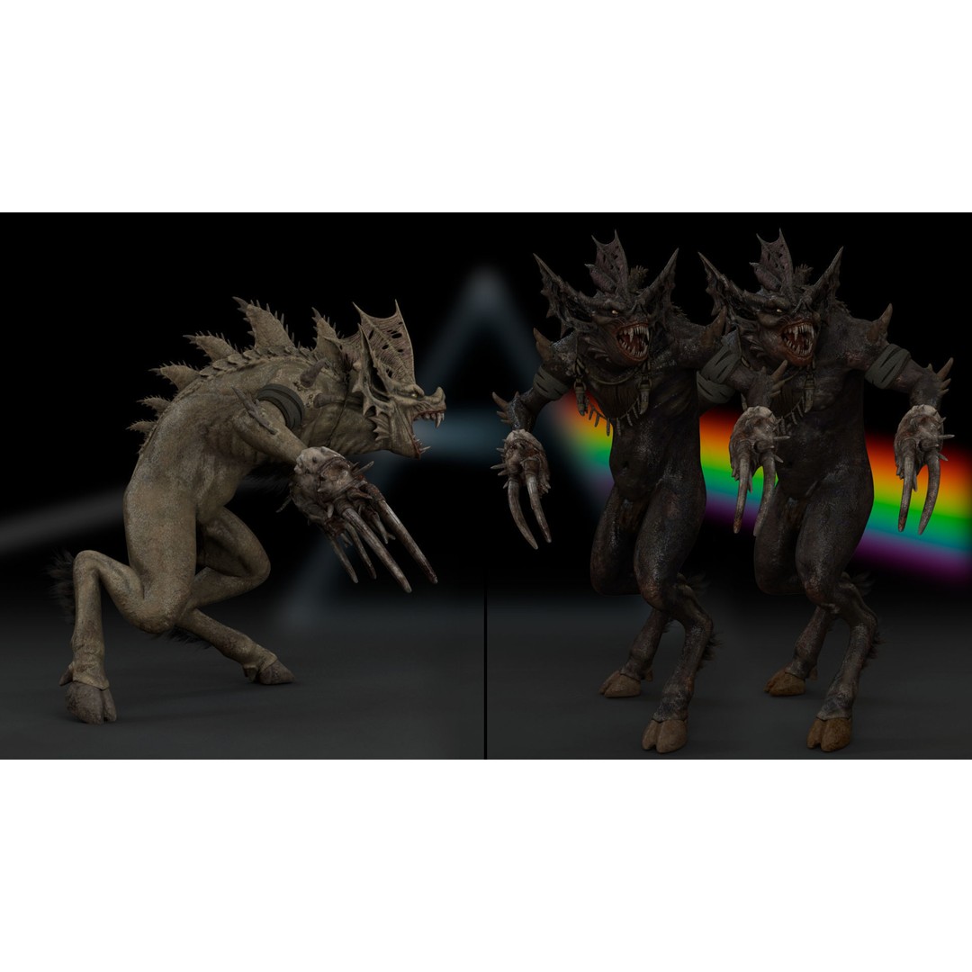Moonshadow Beast 3D Model – Rigged Low-Poly Creature, FBX/Blender - View 9