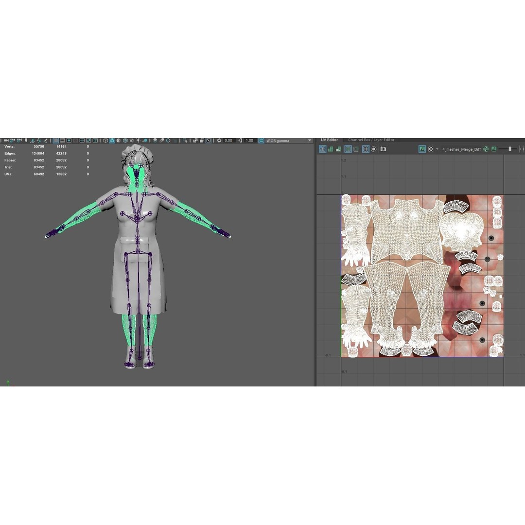 Young Beautiful Girl 3D Model – Low Poly Game-Ready Character, FBX