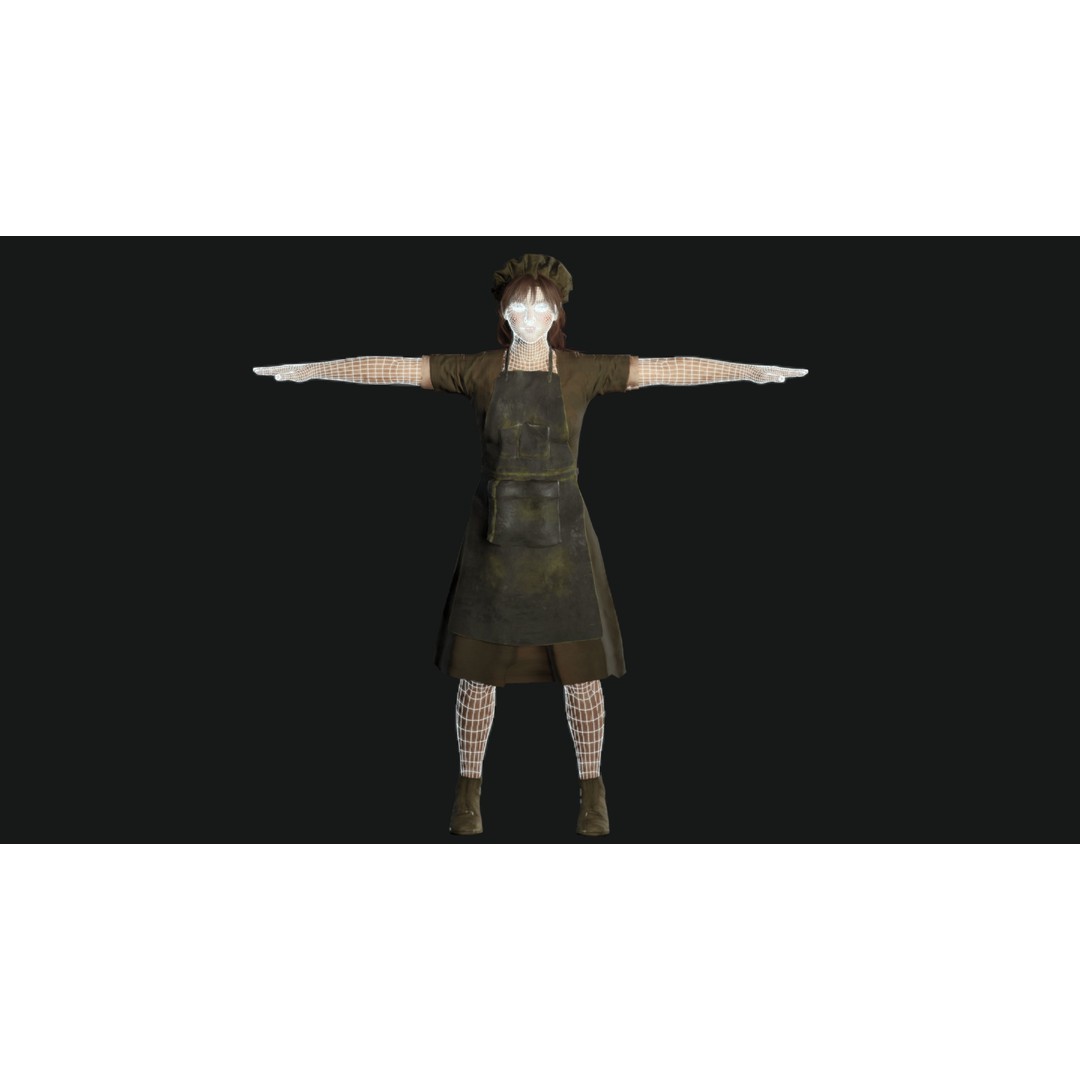 Young Beautiful Girl 3D Model – Low Poly Game-Ready Character, FBX - View 19