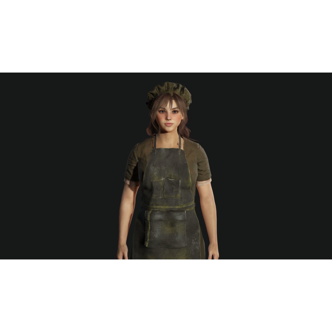 Young Beautiful Girl 3D Model – Low Poly Game-Ready Character, FBX - View 8