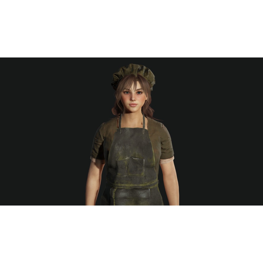 Young Beautiful Girl 3D Model – Low Poly Game-Ready Character, FBX - View 9