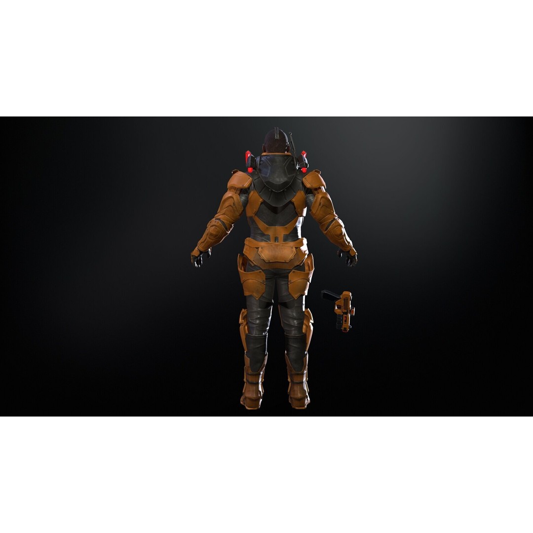 Cyborg Cop 3D Model – Low Poly Game Asset, FBX, Animated - View 20