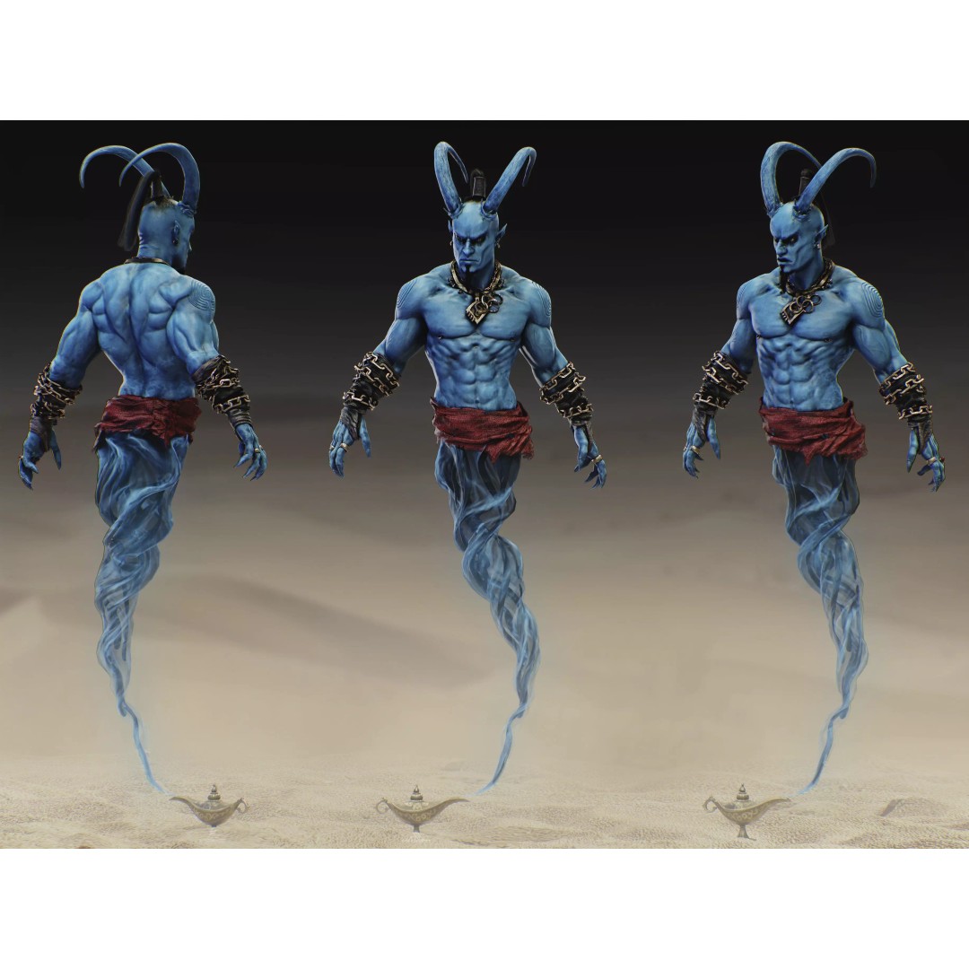 Genie 3D Model – Low Poly Character with Rigging and PBR Textures - View 2