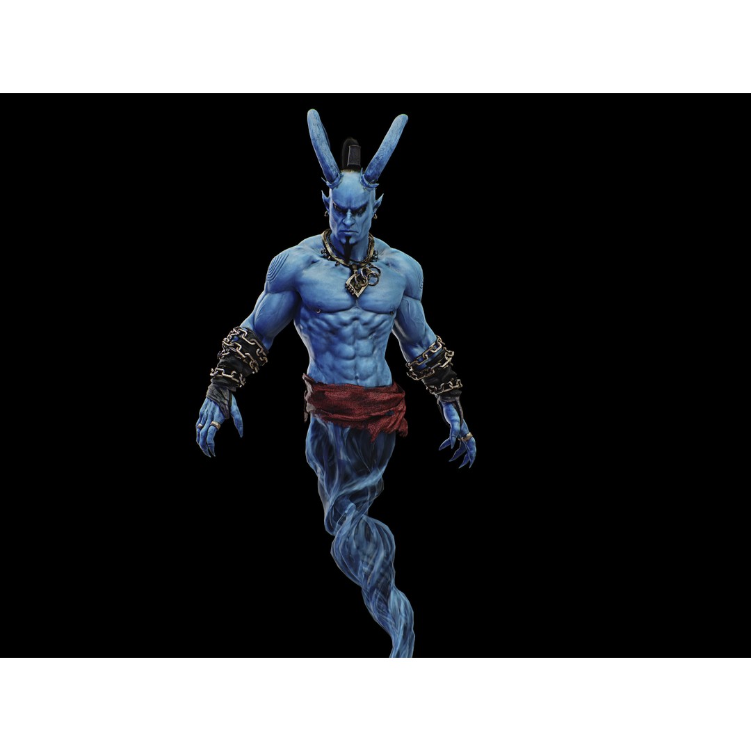 Genie 3D Model – Low Poly Character with Rigging and PBR Textures - View 4