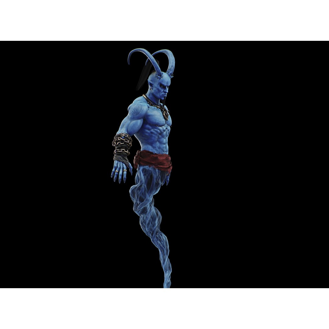 Genie 3D Model – Low Poly Character with Rigging and PBR Textures - View 5