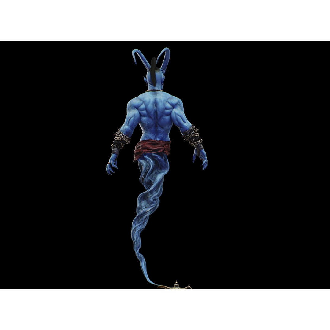 Genie 3D Model – Low Poly Character with Rigging and PBR Textures - View 6