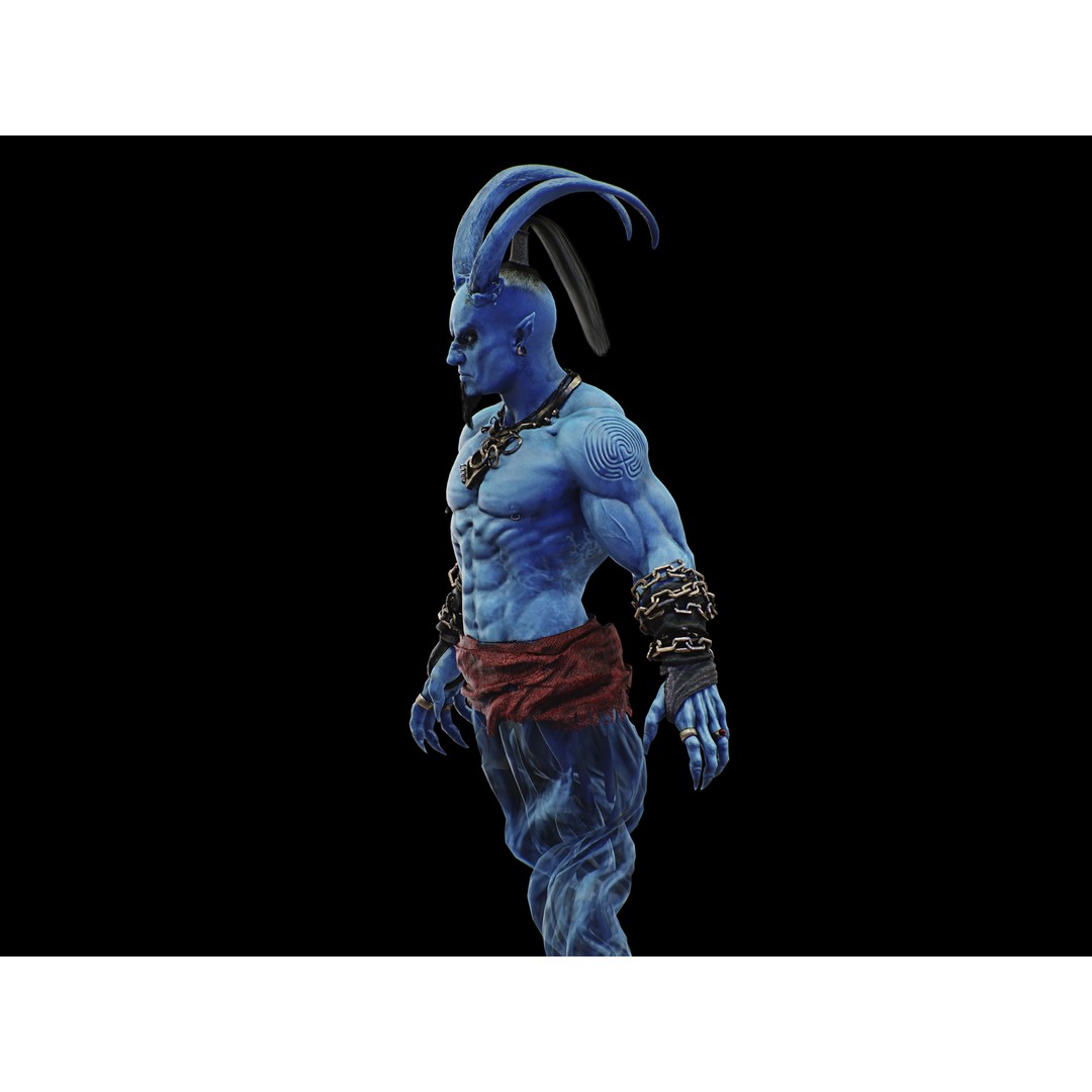Genie 3D Model – Low Poly Character with Rigging and PBR Textures - View 7