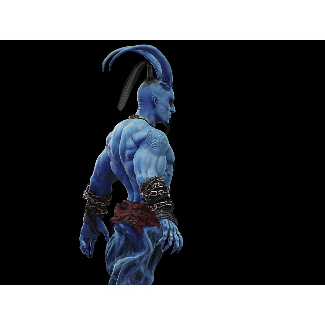 Genie 3D Model – Low Poly Character with Rigging and PBR Textures - View 8