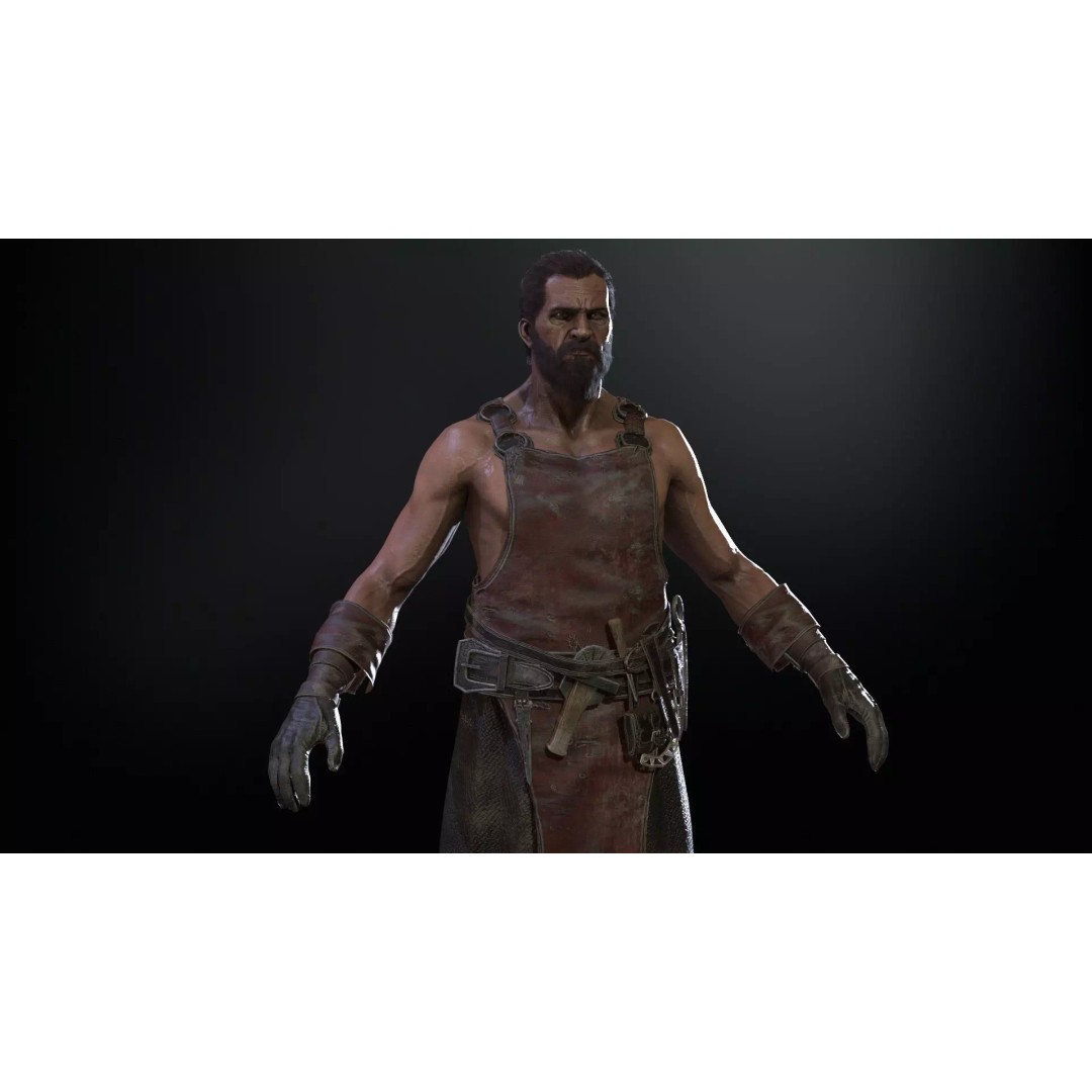 Blacksmith 3D Model – Low Poly Rigged Character with 15 Animations - View 22