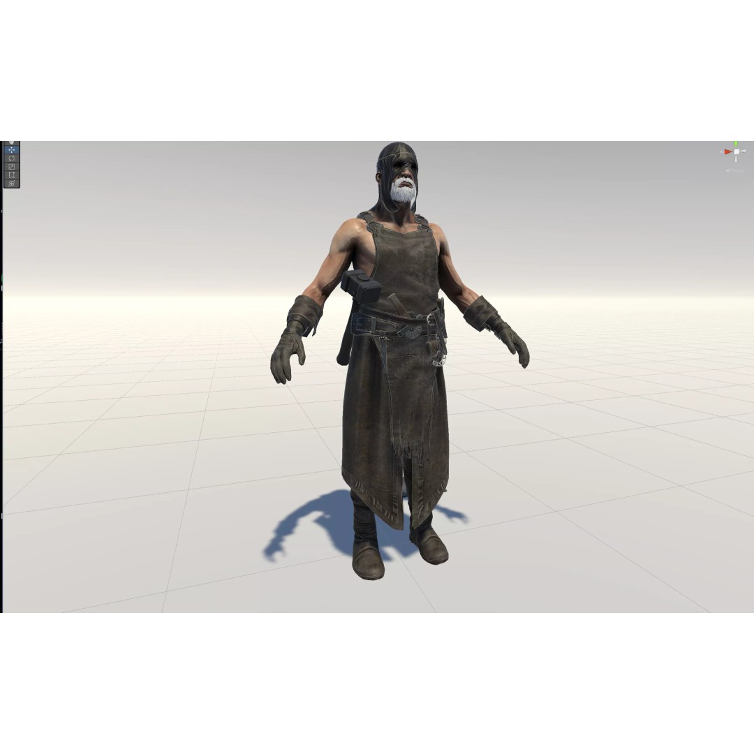 Blacksmith 3D Model – Low Poly Rigged Character with 15 Animations - View 36