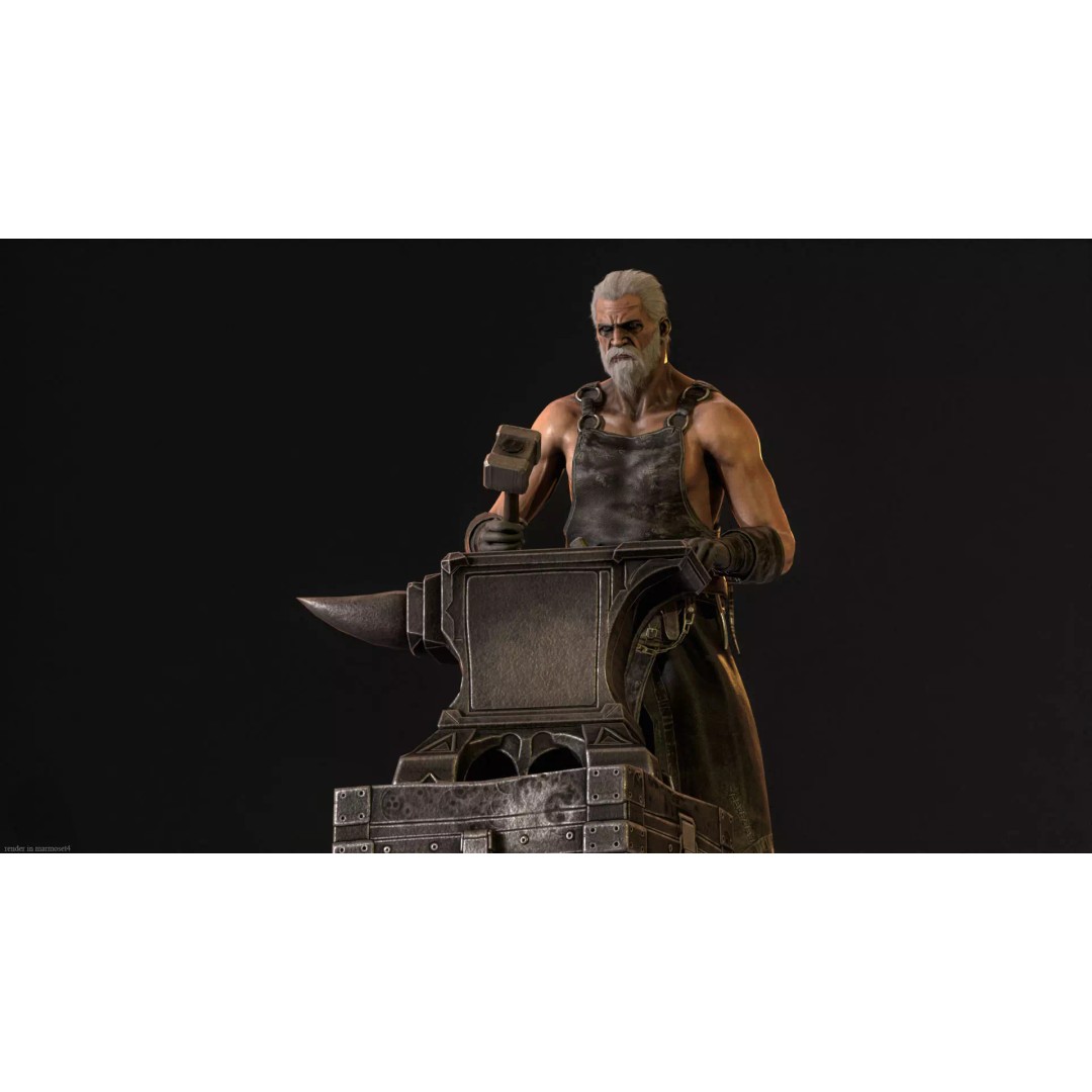 Blacksmith 3D Model – Low Poly Rigged Character with 15 Animations - View 4