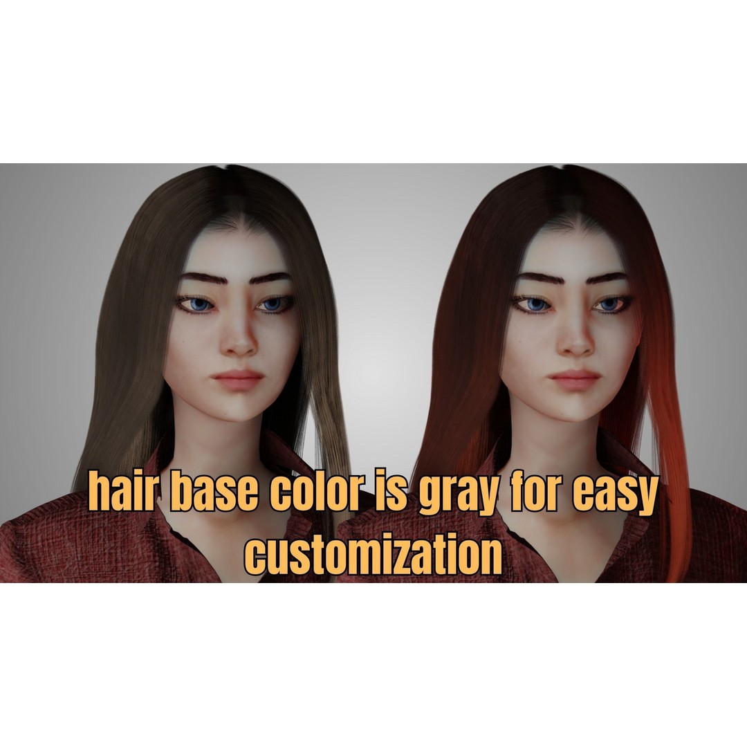 Realistic Girl 3D Model – Game Ready Low-Poly Character, FBX, Blender - View 5