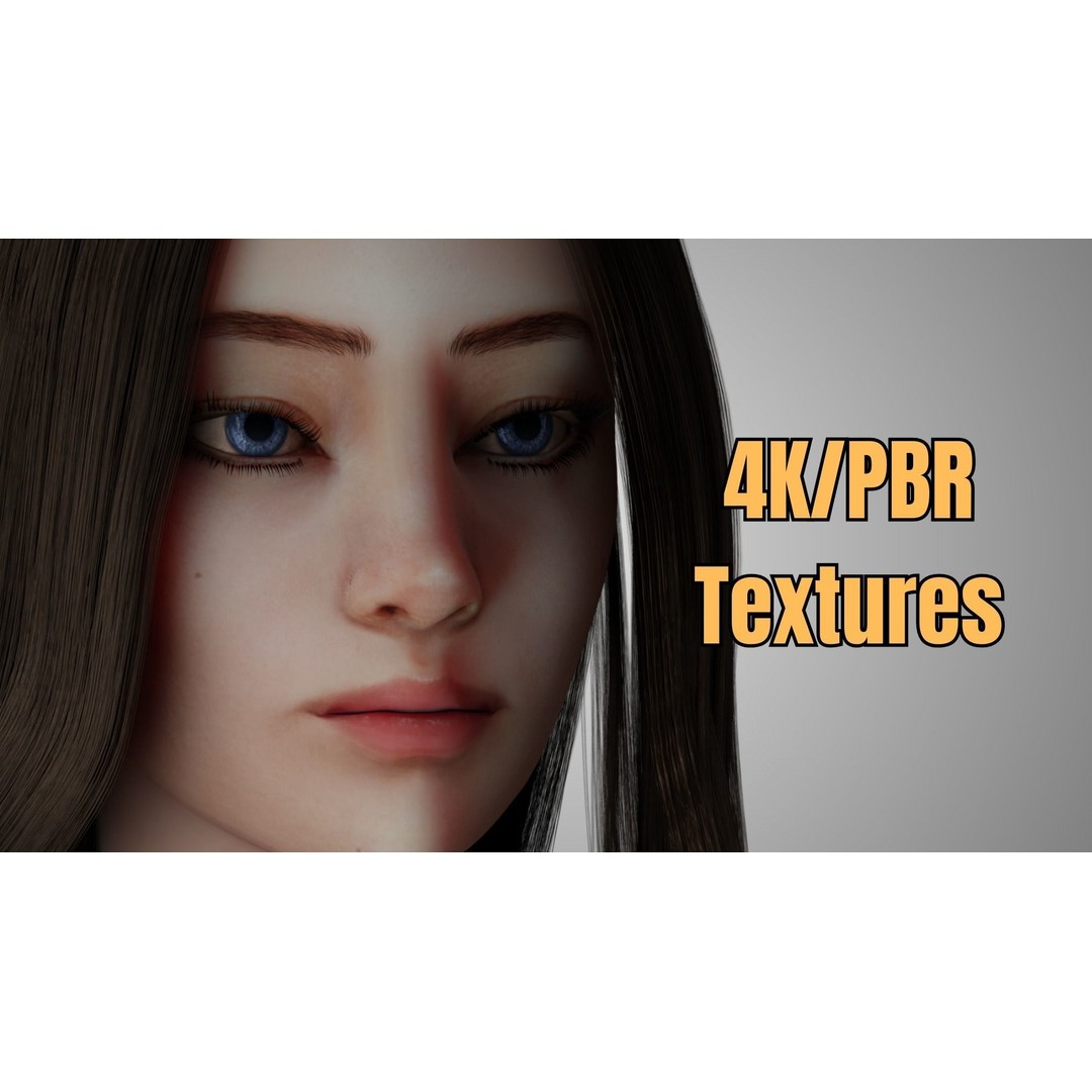 Realistic Girl 3D Model – Game Ready Low-Poly Character, FBX, Blender - View 8