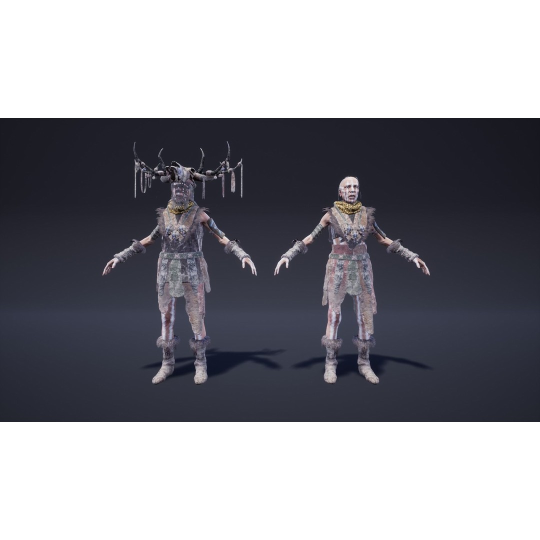 Survival Character 3D Model – Low Poly Grandma Oracle, FBX, Rigged - View 10
