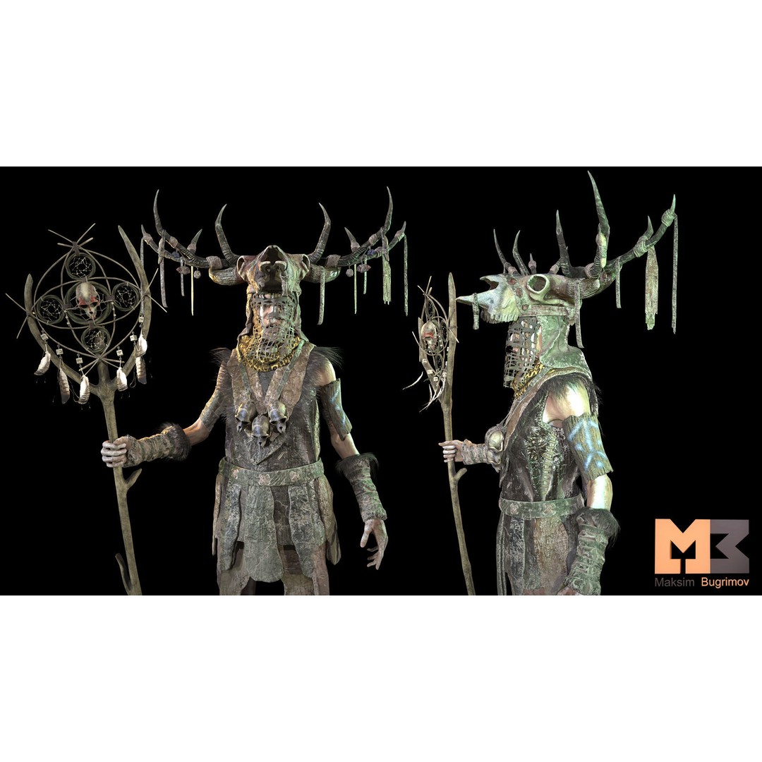 Survival Character 3D Model – Low Poly Grandma Oracle, FBX, Rigged - View 4
