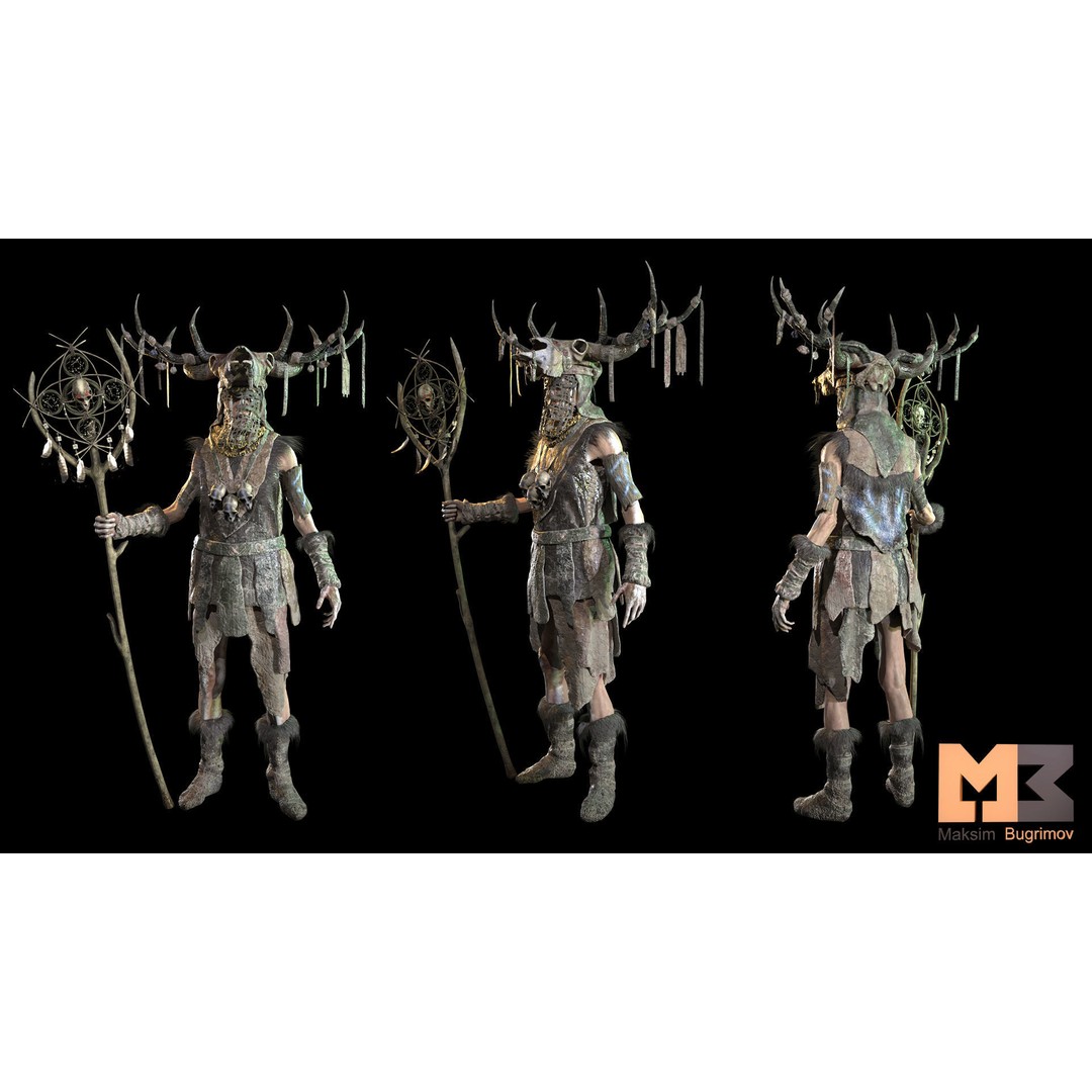 Survival Character 3D Model – Low Poly Grandma Oracle, FBX, Rigged - View 5