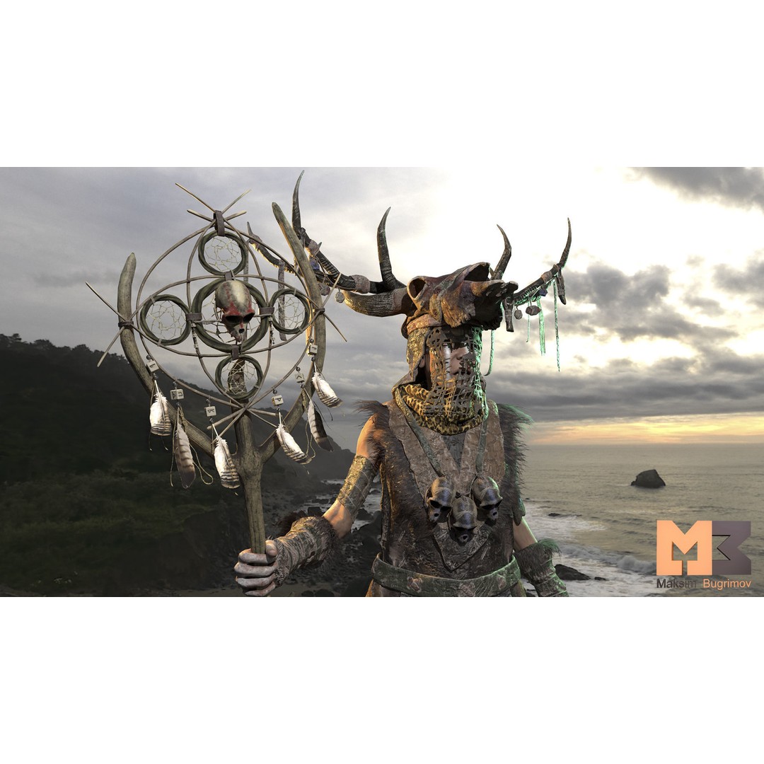 Survival Character 3D Model – Low Poly Grandma Oracle, FBX, Rigged - View 7