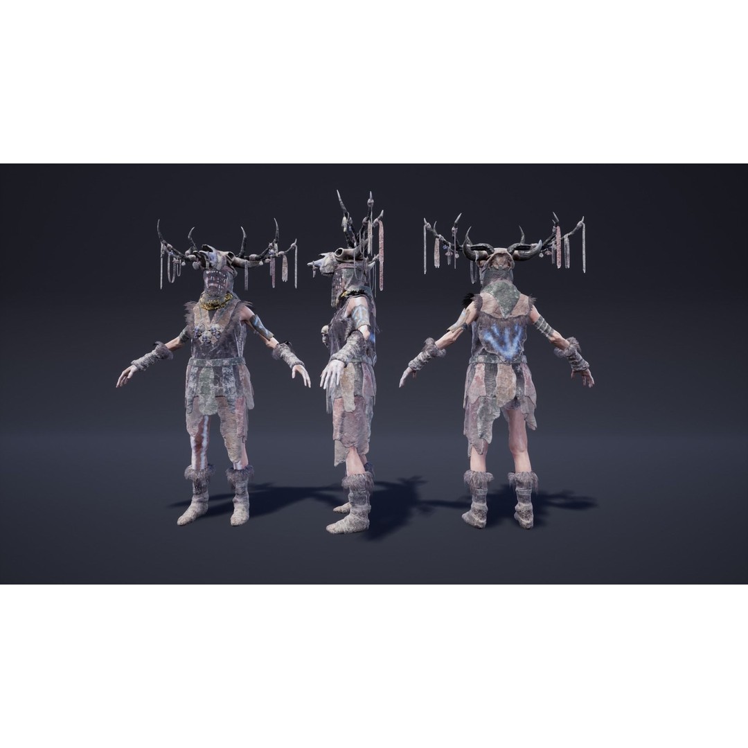 Survival Character 3D Model – Low Poly Grandma Oracle, FBX, Rigged - View 9