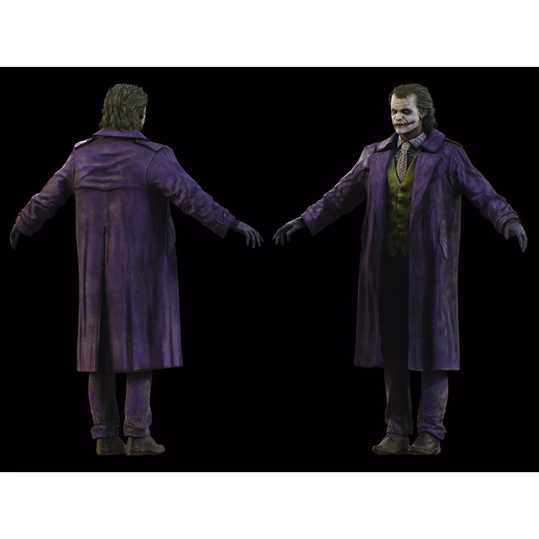 Joker 3D Model – Low Poly Rigged Character with PBR Textures - View 10