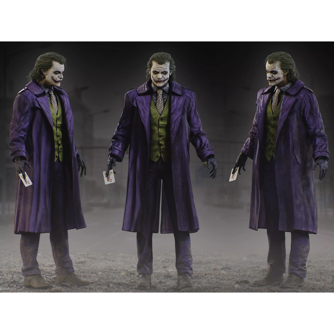 Joker 3D Model – Low Poly Rigged Character with PBR Textures - View 2