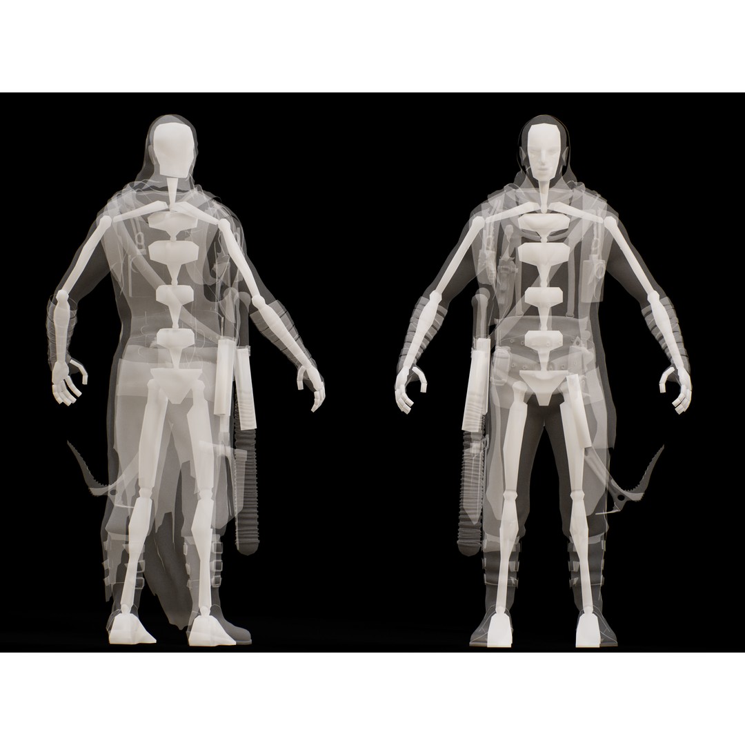 Post Apocalyptic Man 3D Model – Low Poly Rigged Character, FBX, PBR