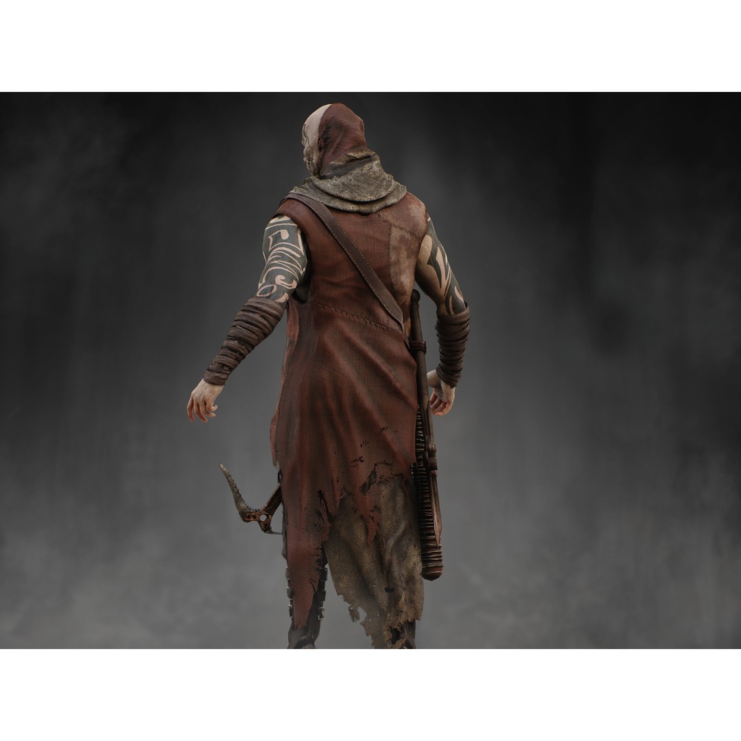 Post Apocalyptic Man 3D Model – Low Poly Rigged Character, FBX, PBR - View 11