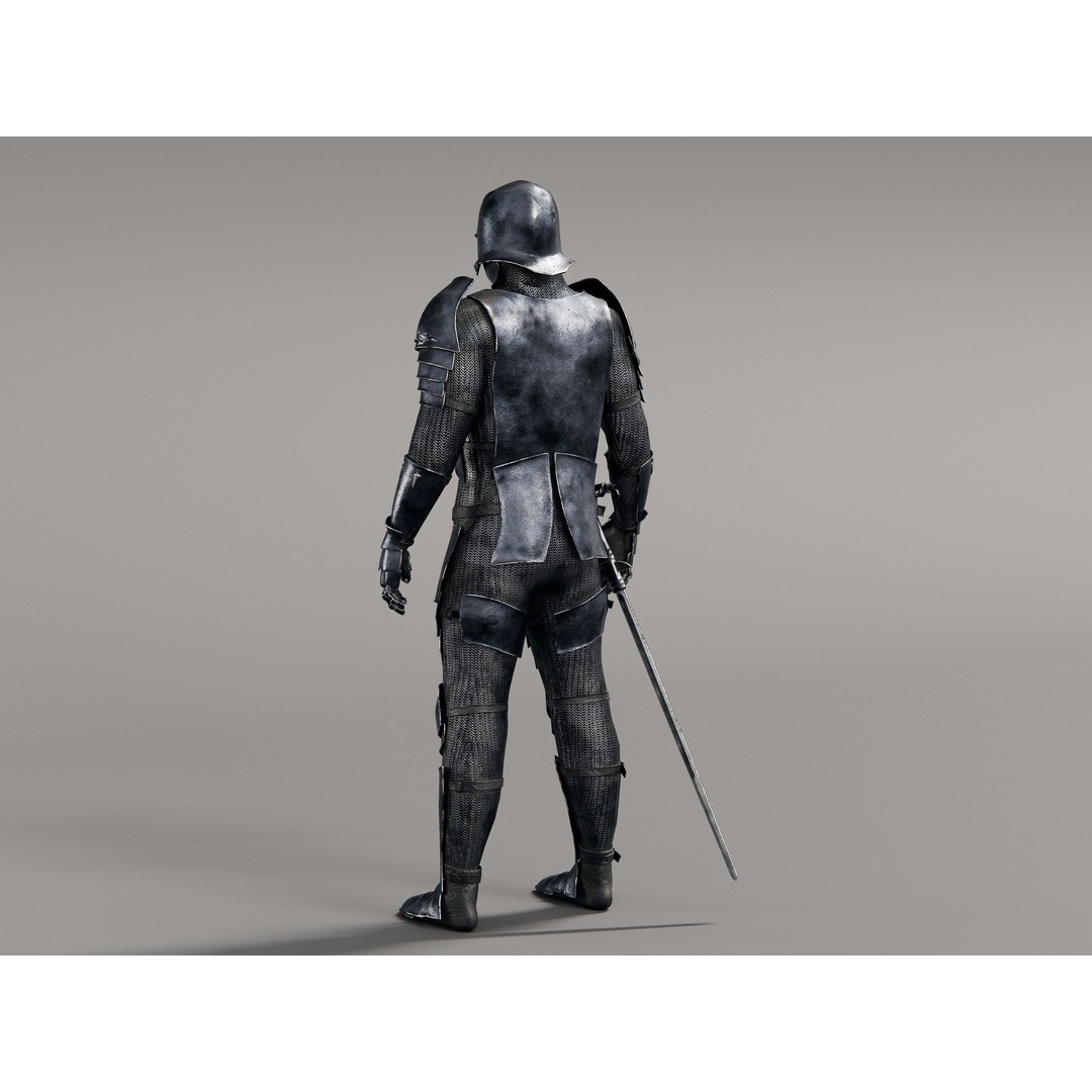 Grim Knight 3D Model – Rigged Fantasy Character with PBR Textures - View 11