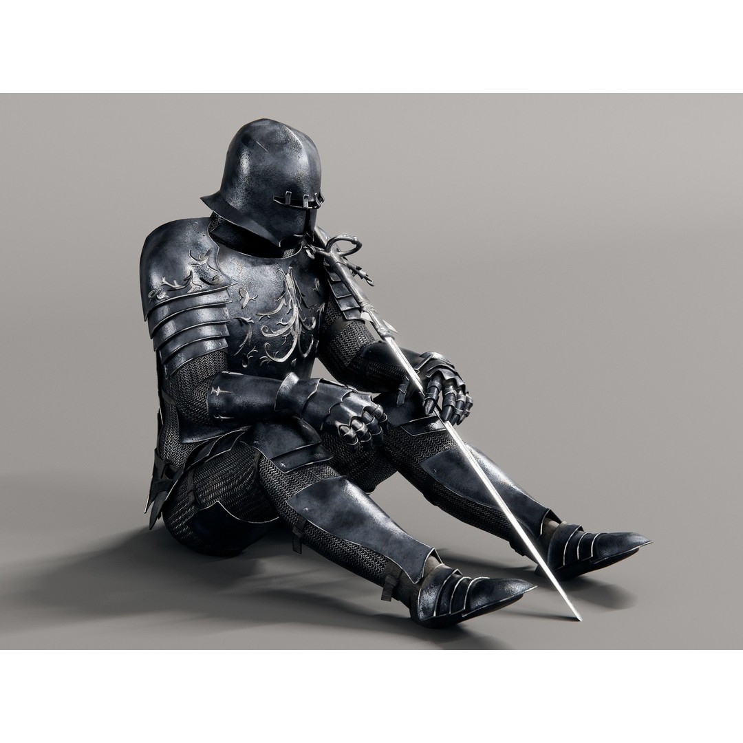 Grim Knight 3D Model – Rigged Fantasy Character with PBR Textures - View 13