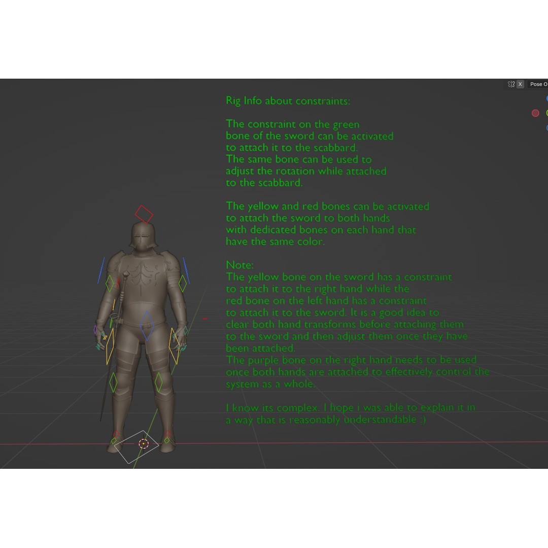 Grim Knight 3D Model – Rigged Fantasy Character with PBR Textures - View 14